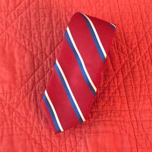 New, never worn red double stripe tie